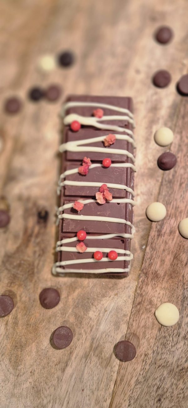 Witte chocolade met aardbei